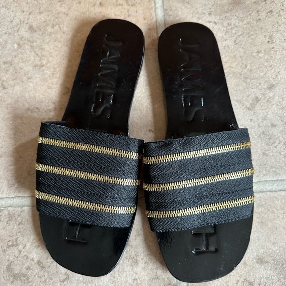 James Smith Zipper Open Toe Sandals Size 11 - Picture 1 of 5